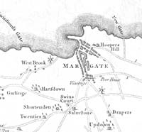2 Hall map Margate 1777 road details  | Margate History